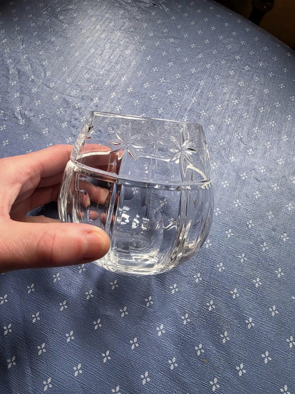 Waterford Crystal Votive Candle Holder Starburst/Snowflake Pattern